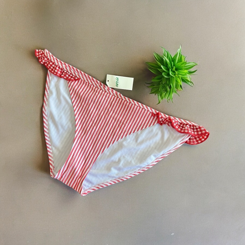 Aerie red striped bikini bottom